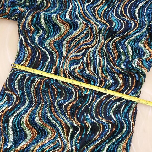 Dress the Population Black Label Nathalia Sequined Long-Sleeve Mini Dress XXL - Picture 9 of 16